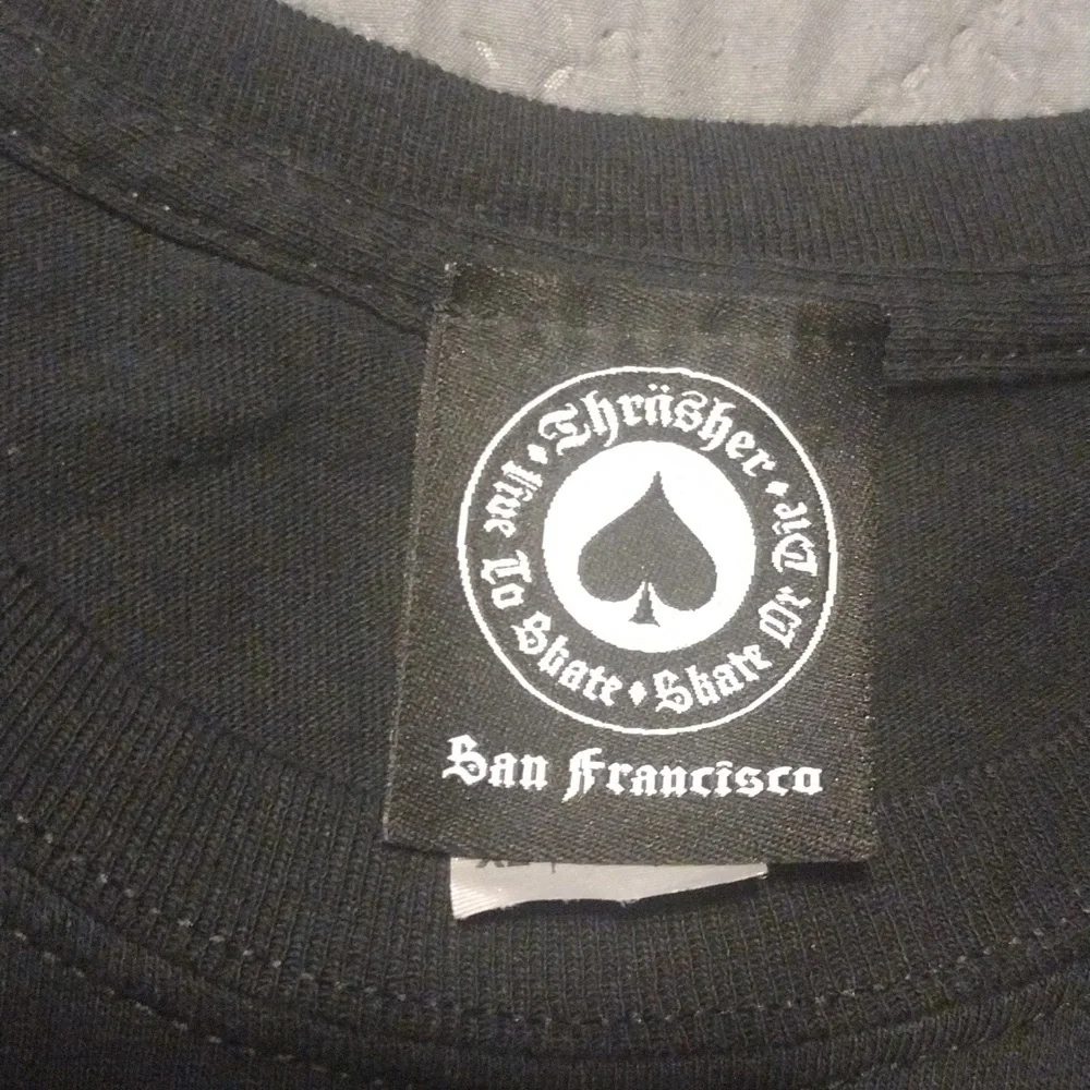 Thrasher Charcoal Tee with Fiery Logo - Picture 2 of 6